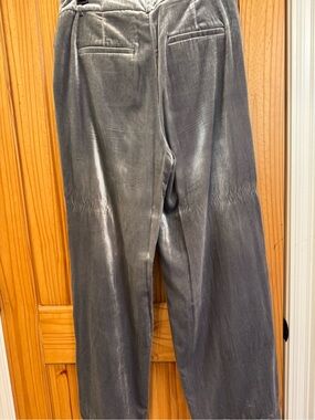 LOFT Gray Velvet Trousers